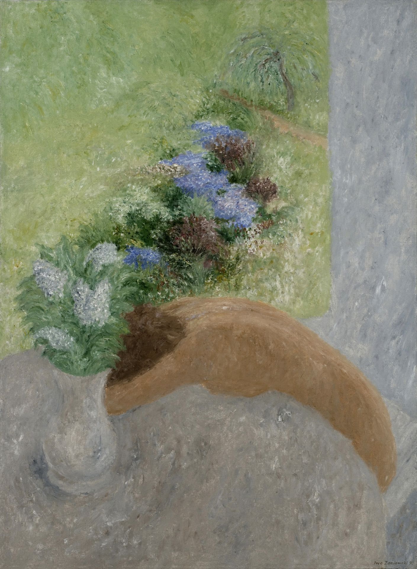 Lilac Flowers with a View on the Garden Iwo Zaniewski